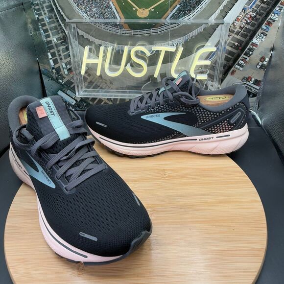 Brooks Ghost 14 Running Shoes Black/Pearl/Peach US Women’s 9.5 B - Picture 5 of 10